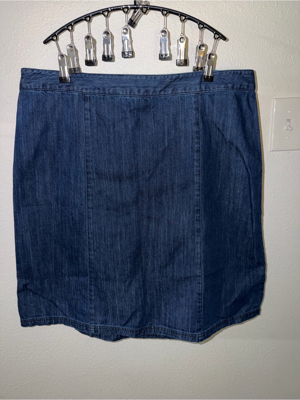 Basic Editions Dark Blue Lightweight Denim Skirt w/elastic rear waistband XXL
